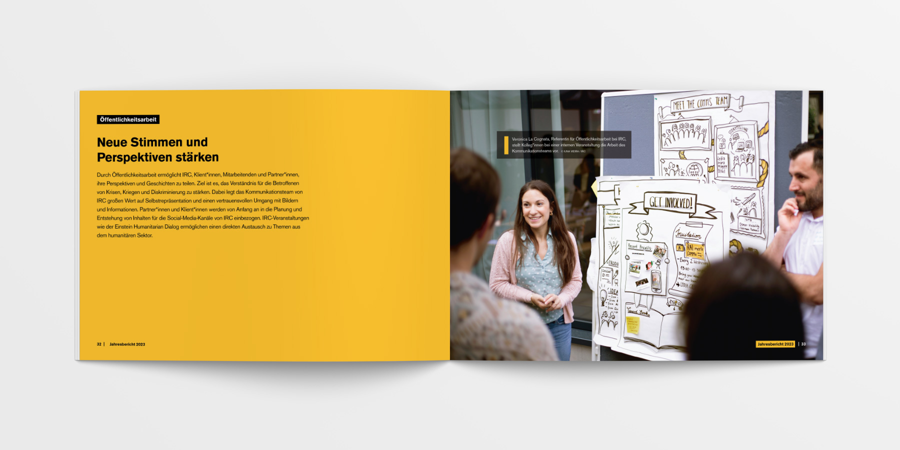 Plakativer Kapitelaufmacher mit klar strukturierter Textseite und großflächiger Fotografie. Eine Gestaltung, die sowohl im doppelseitigen Druck als auch als Einzelseiten-Web-PDF optimal funktioniert.